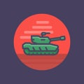 Modern tank icon in flat style with outline