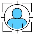 Modern target illustration of cross hair symbol for web design
