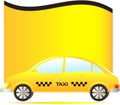 Modern taxi car with space for text