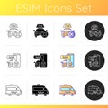 Modern taxi service icons set