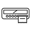 Modern taximeter icon outline vector. Radio rate ride