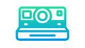 Modern Teal Digital Camera Icon, vector design Generative AI Royalty Free Stock Photo