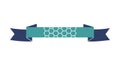 Modern Teal Geometric Patterned Ribbon Banner, vector design Generative AI Royalty Free Stock Photo
