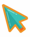 Modern Teal and Orange Computer Mouse Cursor Icon Royalty Free Stock Photo