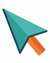 Modern Teal and Orange Cursor Icon Royalty Free Stock Photo