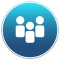 Modern Teamwork Icon: Vector icon of a group of three people in a circle Royalty Free Stock Photo
