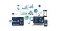 Modern tech devices showing data analytics for strategic business decisions Royalty Free Stock Photo