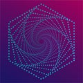 Modern tech digital spiral wave pattern with purple blue gradient Royalty Free Stock Photo