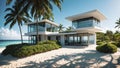 Modern tech house on the ocean