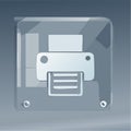 Modern Tech Printer Icon in Glass Royalty Free Stock Photo