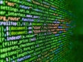 Modern tech. Programmer working in computer screen. Web or application development, business and technology concept. Mobile app Royalty Free Stock Photo