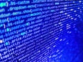 Modern tech. Programming code abstract screen of software developer. Data encryption security code on a computer display. Lines of Royalty Free Stock Photo