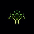 Modern Tech Tree Data Vector Logo Icon Ideas Royalty Free Stock Photo