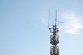 Modern technologies. Honeycomb tower against the blue sky.