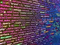 Modern technologies, web cascading design. Programmer workplace. Web developer HTML code with CSS on screen. Abstract screen of Royalty Free Stock Photo