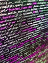 Modern technologies, web cascading design. Web server data on a monitor. HTML and CSS code developing screenshot. Programmer Royalty Free Stock Photo