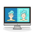 Modern technology artificial intelligence deepfake vector flat illustration