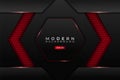 Modern Technology Background Metallic 3D Hexagon Futuristic Gaming Glow Red