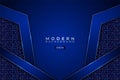 Modern Technology Background Premium Futuristic 3D Blue Hexagon with Elegant Glitter