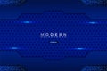 Modern Technology Background Premium Futuristic 3D Shiny Blue Hexagon with Elegant Glitter