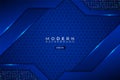 Modern Technology Background Premium Futuristic Diagonal 3D Shiny Blue Hexagon with Glitter