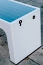 Modern technology. Bench with solar panel and mobile phone charger at the waterfront in Croatia Royalty Free Stock Photo