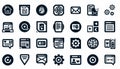 Modern Technology and Communication Icons Set Royalty Free Stock Photo