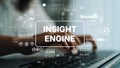 Modern Technology Concept with Insight Engine Displayed Over Keyboard in Soft Focus Background. Asymptotic smart data Royalty Free Stock Photo