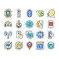 modern technology control product icons set vector Royalty Free Stock Photo