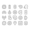 modern technology control product icons set vector Royalty Free Stock Photo