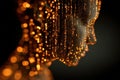 Modern Technology: Digital Head Filled with Binary Code Data Royalty Free Stock Photo