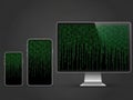 Modern technology displaying green matrix code Royalty Free Stock Photo