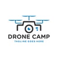 Modern technology drone camera logo