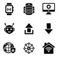 Modern technology icons set flat design vector illustration Royalty Free Stock Photo