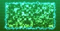 Modern technology intro digital shiny squares moving hud with a fiery border.