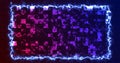 Modern technology intro digital shiny squares moving hud with a fiery border.