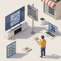 Modern technology and qr codes Royalty Free Stock Photo