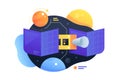 Modern technology satellite using study of celestial objects in space.