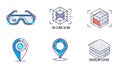 Modern Technology Vector Icons Set: AR, 3D Scan, Geo-location, and Data Layers Royalty Free Stock Photo