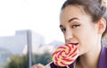 Modern Teenager Girl with Candy