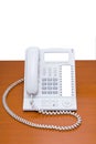 Modern telephone on table Royalty Free Stock Photo