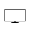 Modern Television Icon Image. Black TV Vector