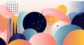 modern template abstract element background design bright art illustration colourful circle. Generative AI. Royalty Free Stock Photo