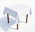The modern template includes a square table that looks realistic and has a white, folded tablecloth Royalty Free Stock Photo