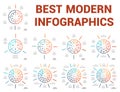 Modern Template Infographic Pie chart colourful circle from line