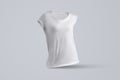 Modern template with shape of the blank female t-shirt on the