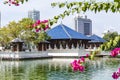 The modern temple of Seema Malak in the Beira Lake in Colombo, Sri Lanka