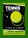 Modern tennis poster template with sample text in separate layer Royalty Free Stock Photo