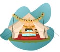 Modern tent with furniture poster