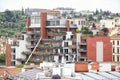 Modern terraced flat house with balconies